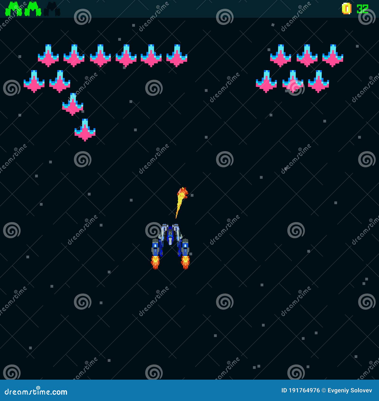 retro video game, screen, arcade space warships, shooting, background map,  graphic  . 16 bit, 8 bit . sp